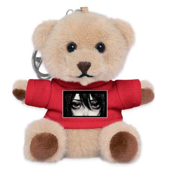 Gothic Augenblick im Schwarzweiß - Teddy Schlüsselanhänger - Rot - Vorne