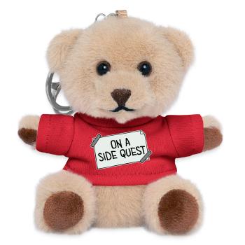 On A Side Quest Gaming Adventure Spruch Logo Text - Teddy Schlüsselanhänger - Rot - Vorne