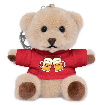 Prost Mahlzeit – Bierkrüge Wiesen Bierfest - Teddy Schlüsselanhänger - Rot - Vorne