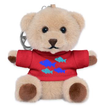 Neonfische Silhouetten Muster - Teddy Schlüsselanhänger - Rot - Vorne