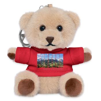 Garmisch Partenkirchen in Bayern Alpen Souvenir - Teddy Schlüsselanhänger - Rot - Vorne
