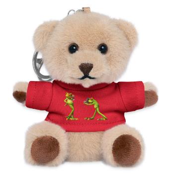 Froschduo Verspielter Charme - Teddy Schlüsselanhänger - Rot - Vorne