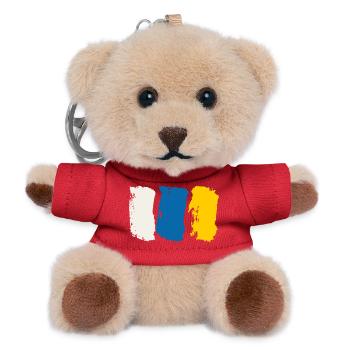 Kanarische Inseln Flagge - Pinselstriche - Teddy Schlüsselanhänger - Rot - Vorne
