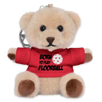 Born To Play Floorball - Teddy Keyring - red - Front