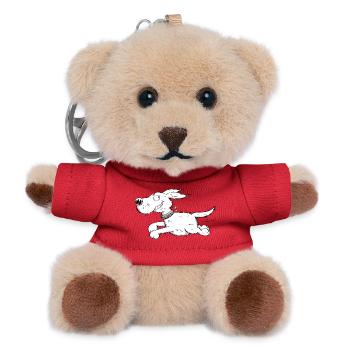 Lustiger Laufender Hund - Comic - Teddy Schlüsselanhänger - Rot - Vorne