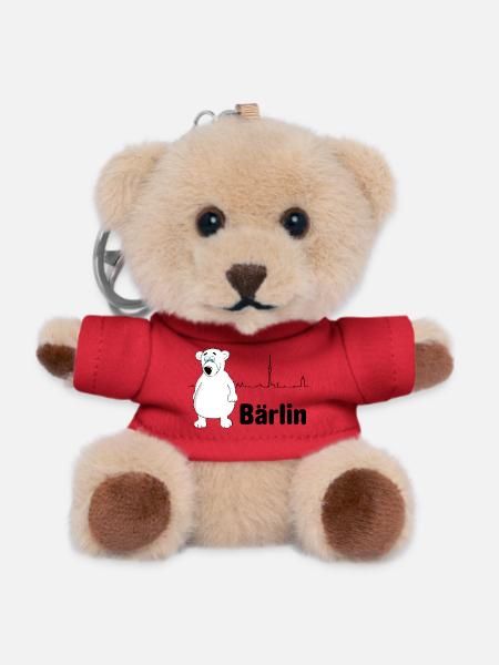 Berlin mit Berliner Bär = Bärlin - Teddy Schlüsselanhänger - Rot