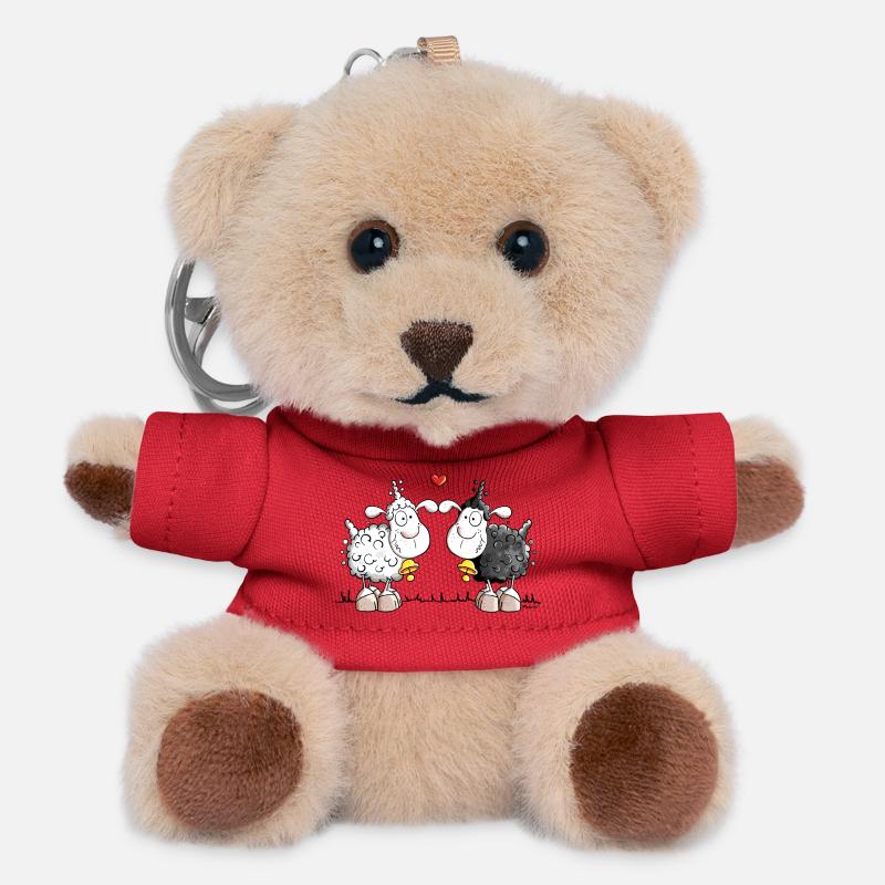 Moutons dans l'amour - Porte-clés ourson - rouge