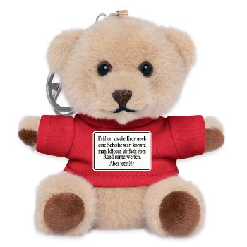 Früher als die Erde noch eine Scheibe war - Teddy Schlüsselanhänger - Rot - Vorne