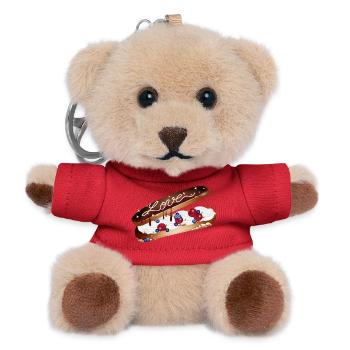 Illustration eines Eclairs mit Sahne und Liebe - Teddy Schlüsselanhänger - Rot - Vorne