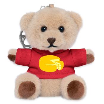 golden yellow cheese - Teddy Keyring - red - Front