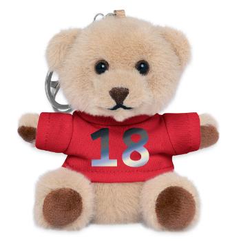 geburtstagsfeier, 18 farbverlauf tagesanbruch - Teddy Schlüsselanhänger - Rot - Vorne