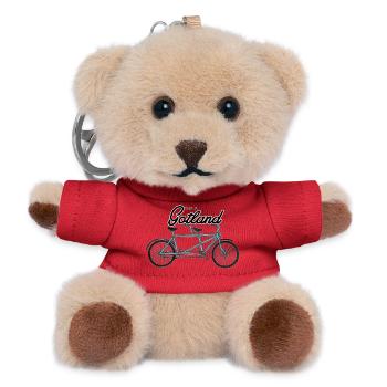 This is Gotland - Tandem Bike - Teddy Keyring - red - Front