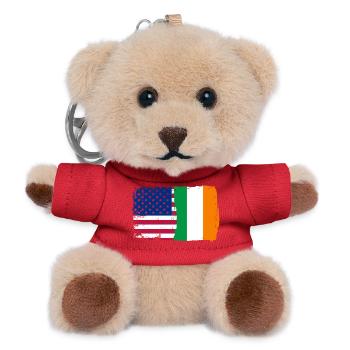 Flag Fusion: Stars and Shamrock - Teddy Keyring - red - Front