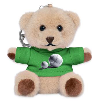 Marble Ball/Sphere - Teddy Keyring - green - Front