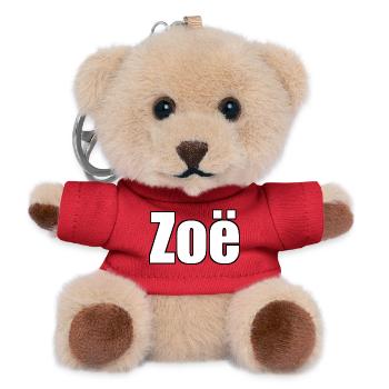Zoe - (Human Name) - Teddy Keyring - red - Front