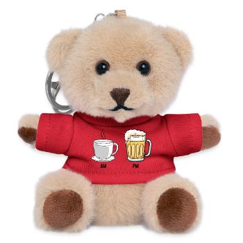 Kaffee und Bier Duo Illustration - Teddy Schlüsselanhänger - Rot - Vorne