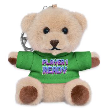 Player 1 Ready - Teddy Schlüsselanhänger - Grün - Vorne