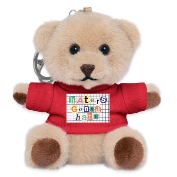 Haters going to Hate – Collage Style Statement - Teddy Keyring - red - Front