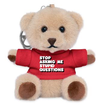 Hör auf, mir dumme Fragen zu stellen 3D - Teddy Schlüsselanhänger - Rot - Vorne