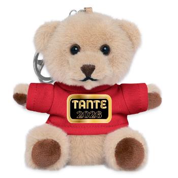 TANTE 2026 BABY ANKÜNDIGUNG - Teddy Schlüsselanhänger - Rot - Vorne