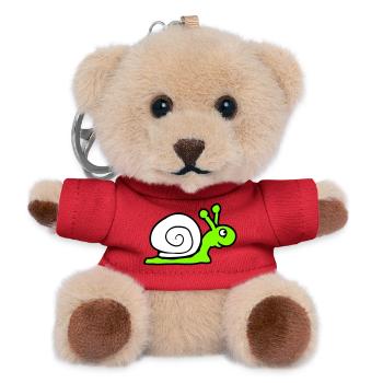 Snail Shell Cute Cute Happy Cool - Teddy Keyring - red - Front