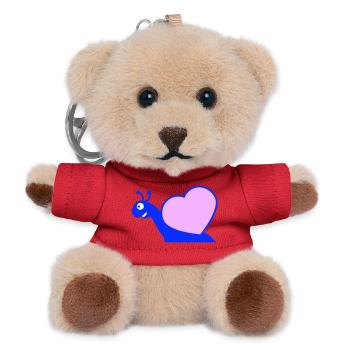 Snail Heart Snail Shell Cute Love Romantic - Teddy Keyring - red - Front