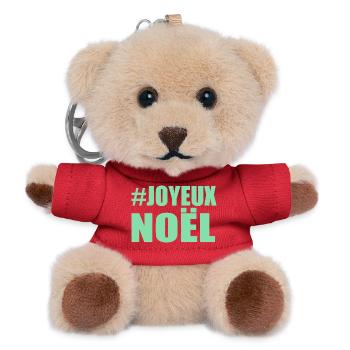 NOËL. JOYEUX NOËL. MERRY CHRISTMAS. PÈRE NOËL - Porte-clés ourson - rouge - Devant
