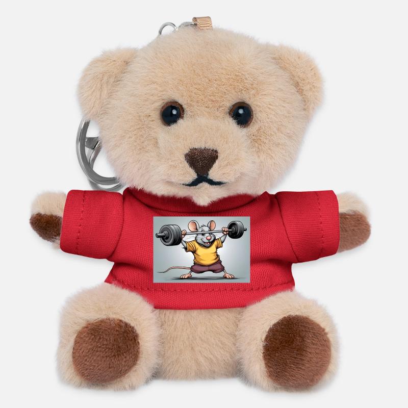 Power mouse during strength training - Teddy Keyring - red