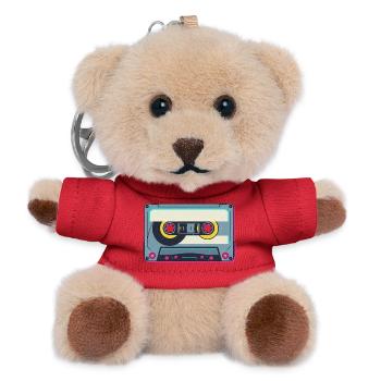 Retro Kassette - Teddy Schlüsselanhänger - Rot - Vorne