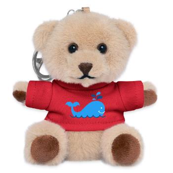 Nautic Design Blue Whale Splash Cartoon - Teddy Keyring - red - Front