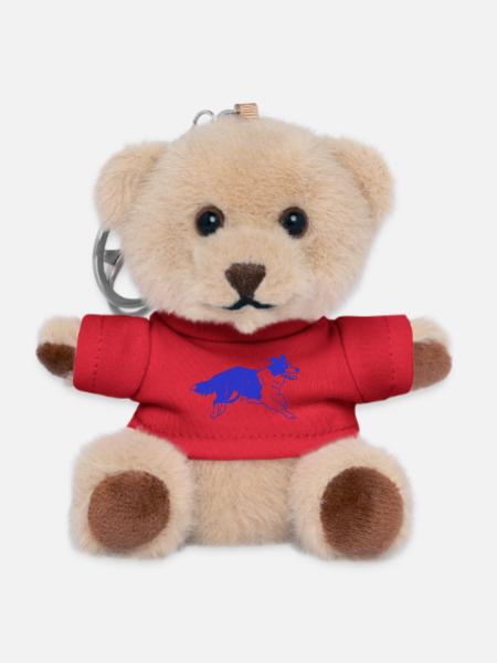 Border Collie Dog Running - Teddy Keyring - red