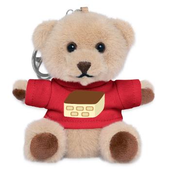 Design Tiramisu confortable - Porte-clés ourson - rouge - Devant