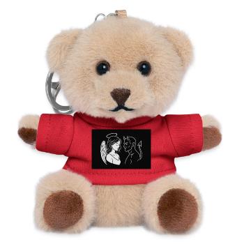 Engel & Teufel – Dual Line Art Design - Teddy Schlüsselanhänger - Rot - Vorne