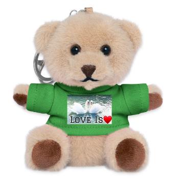 Liebe ist Schwanenherz - Teddy Schlüsselanhänger - Grün - Vorne