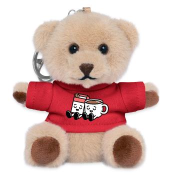 Coffee and Cigarettes  - Funny Balkan Breakfast - Teddy Keyring - red - Front