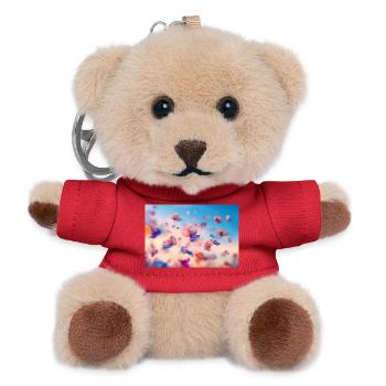 Fließende Blütenflug in Pastell - Teddy Schlüsselanhänger - Rot - Vorne