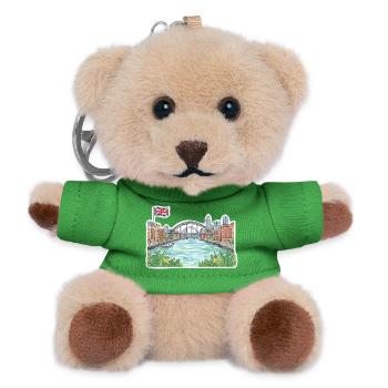 Newcastle Skyline, Tyne Bridge, Salbei, Gateshead, Kunst - Teddy Schlüsselanhänger - Grün - Vorne