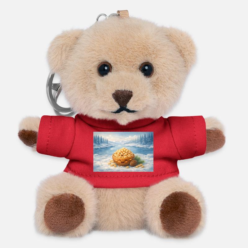 Pine nuts - Teddy Keyring - red