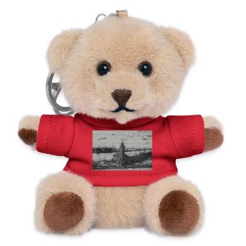 Port of Hamburg Gauge Tower retro - Teddy Keyring - red - Front
