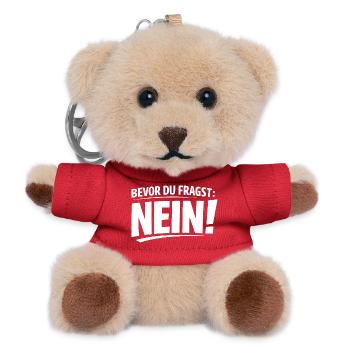 Bevor Du Fragst Nein Typo Shirt - Teddy Schlüsselanhänger - Rot - Vorne