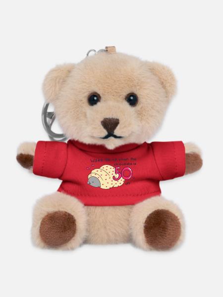 Réveille-moi quand le chocolat est à 50 % de réduction - Porte-clés ourson - rouge