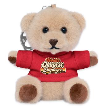 World's okayest employee - Teddy Keyring - red - Front