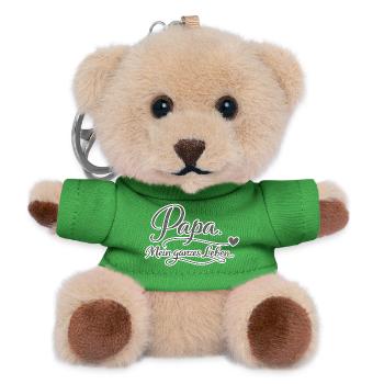 Daddy My Whole Life Gift Love - Teddy Keyring - green - Front