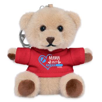Mama 2027 loading Herz Version Junge blau - Teddy Schlüsselanhänger - Rot - Vorne