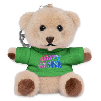 Happy Camper Farbenspiel Schriftzug - Teddy Schlüsselanhänger - Grün - Vorne