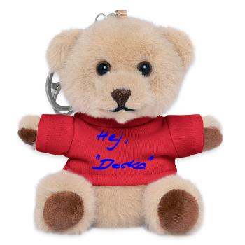 Welcome - different - Swedish - Teddy Keyring - red - Front