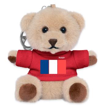 Rugby Drapeau Français - Porte-clés ourson - rouge - Devant