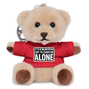 Ich Will Ruhe Lass Mich Allein - Teddy Schlüsselanhänger - Rot - Vorne