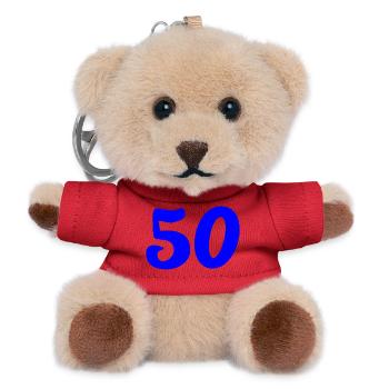 50. 50 JAHRE. 50-JÄHRIGES JUBILÄUM. 50-JÄHRIGES JUBILÄUM. - Teddy Schlüsselanhänger - Rot - Vorne