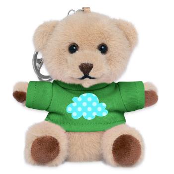 Cloud Dots Dots Nursery Decoration Kids Weather - Teddy Keyring - green - Front